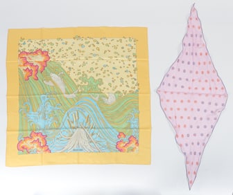 2 Hermes Silk Scarves including Isabel Barthel Design