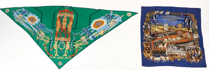 2 Hermes Scarves by Daiske Nomura and Michel Duchene