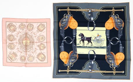 2 Hermes Scarves by Philippe Ledoux and Hugo Grygkar
