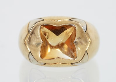 18k Sugarloaf Citrine Ring