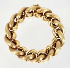 18k Yellow Gold Hook Link Chain Bracelet