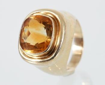 14k Yellow Gold Citrine Ring