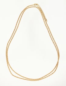 18k Yellow Gold Long Twisted Mesh Chain