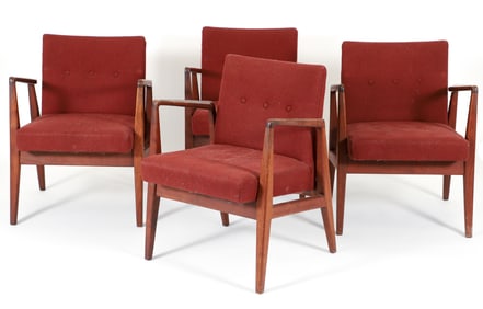 Set of 4 Jens Risom C-120 Lounge Chairs