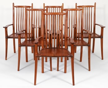 6 Highback Stephen Swift Wood Armchairs 1996