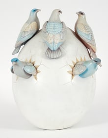 Sergio Bustamante Birds Hatching from Egg Sculpture