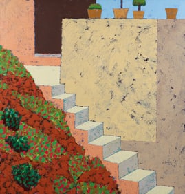 Richard Channin 1983 acrylic on canvas painting Spring