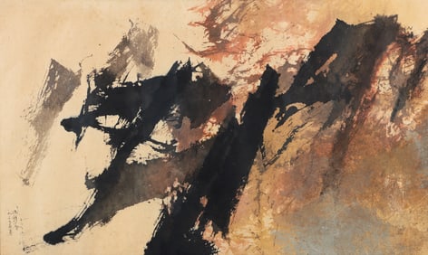 Fong Chung-Ray 1970s watercolor and ink Abstraction