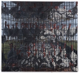 John Cleaveland Jr. Turkey Grids Oil on Canvas 1988