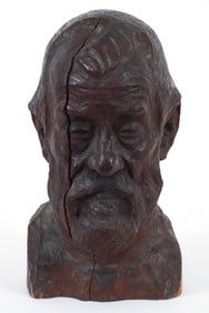 Enrico Glicenstein Bust of St. Peter Wood Sculpture 1924