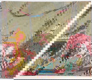 Malcolm Humphreys painting The Circus is Coming to Town