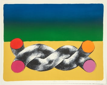 George Nama 1973 lithograph Untitled Study for Sculpture
