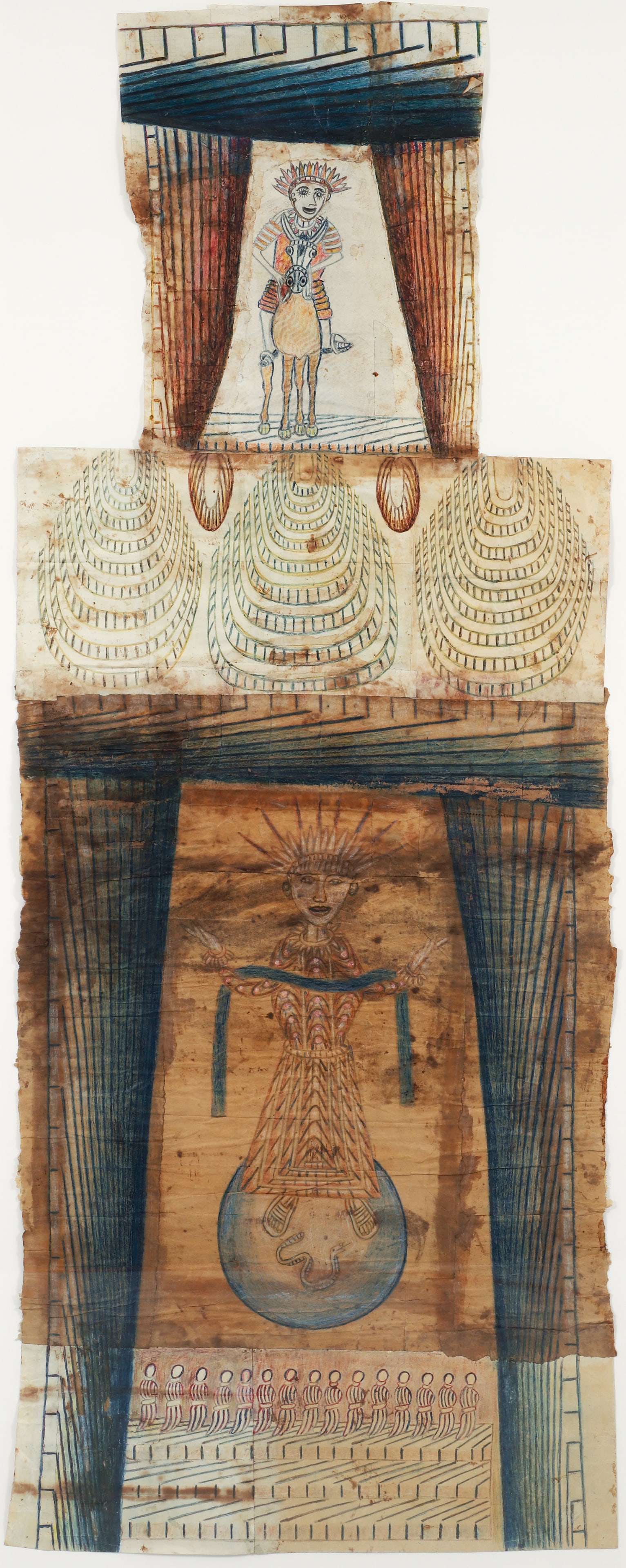 Martin Ramirez mixed media work Untitled Madonna circa 1953 (1 of 14)