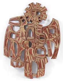 Zeljko Kujundzic Abstracted Figure Ceramic Wall Sculpture