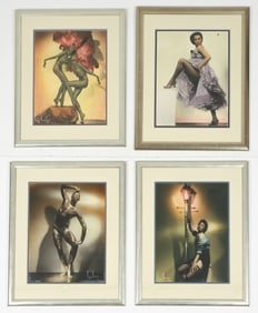 4 framed photos by Boris Bakchy of Burlesque and Cabaret Dancers