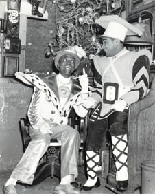 Teenie Harris photo of Musicians, Bill Bojangles Robinson and possibly pianist Bobby Short