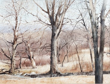 Charles Pitcher 1998 watercolor Laurel Oaks