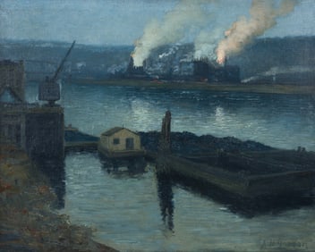 Aaron Gorson oil Twilight Industrial on The Monongahela River