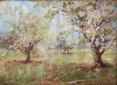 Lila Hetzel 1920 oil painting Apple Blossoms