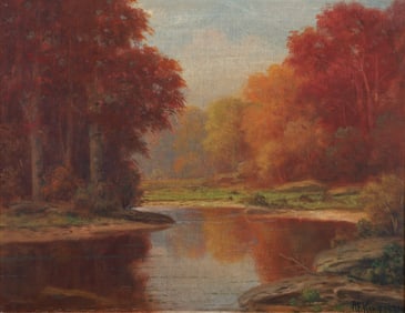 A. F. King oil painting Autumn Landscape