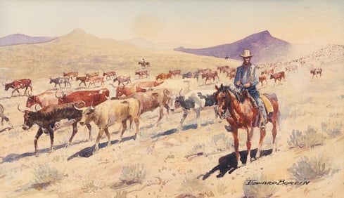 Edward Borein watercolor The Trail Head