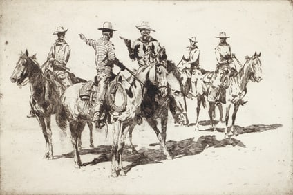 Edward Borein signed etching The Argument