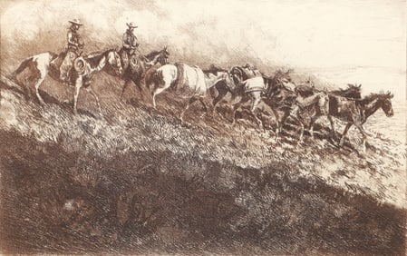 Edward Borein etching Reps, 2nd State signed in the plate