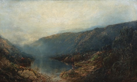 William Louis Sonntag Fisherman in the Valley Oil on Canvas