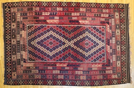 Handwoven Afghan Kilim Wool Area Rug