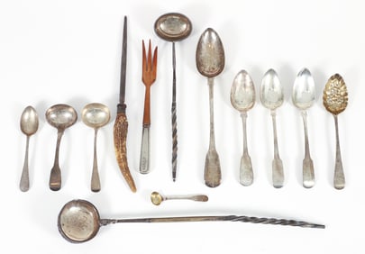 21 English and Scottish Sterling Silver Serving Pieces