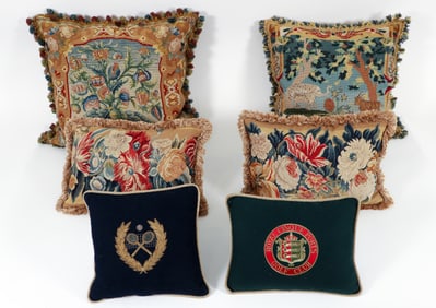 Collection of 6 Needlework Pillows