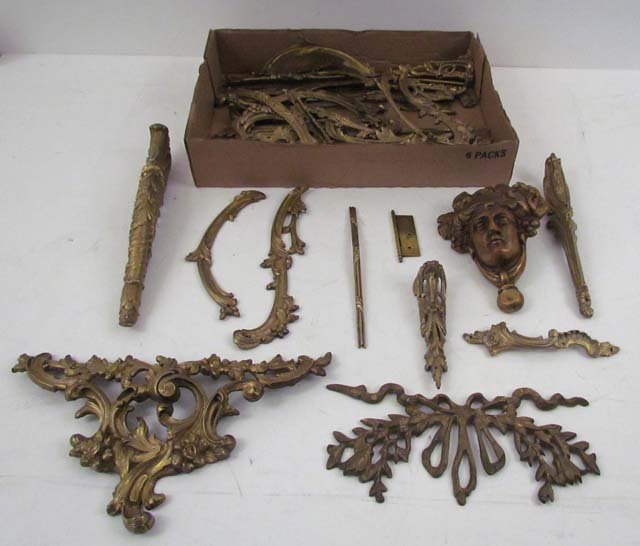Collection of French Gilt Bronze Furniture Hardware: Title: Collection of French Bronze Furniture Hardware Medium: gilt bronze Dimensions: various