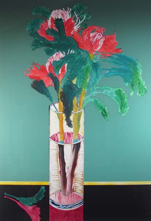 Gary Bukovnik "Protea Suite Variation" color monoprint: Artist: Bukovnik, Gary Title: Protea Suite Variation Date: 1999 Medium: monoprint in colors Dimensions: 42 x 28.5 inches Edition: 1 of 6 variable edition Signature: signed, titl