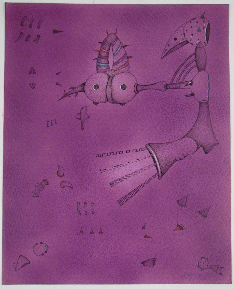 Collection of 6 Manuel Montilla works on paper: Artist: Montilla, Manuel (Dominican Republic, born 1948 ) Title: 5 Watercolors and 1 graphite Date: 1980's Medium: 5 pen and ink on watercolor tinted paper and pencil drawing Dimensions: 16 x 13 inch