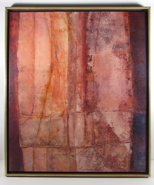 Larissa Osby Untitled painting: Artist: Osby, Larissa Geiss (Russian/American, born 1928) Title: Untitled Medium: mixed media on canvas Dimensions: 26 x 22 inches Signature: signed lower center Provenance: Michael Chirig