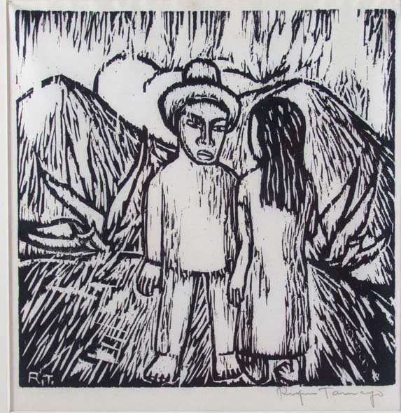 Rufino Tamayo early woodcut "Man and Woman": Artist: Tamayo, Rufino (Mexican, 1899-1991) Title: "Hombre y Mujer" (MAN AND WOMAN) Date: 1925 Medium: woodcut print Dimensions: 9 7/8 by 10in. Edition: edition of 60 examples Descr