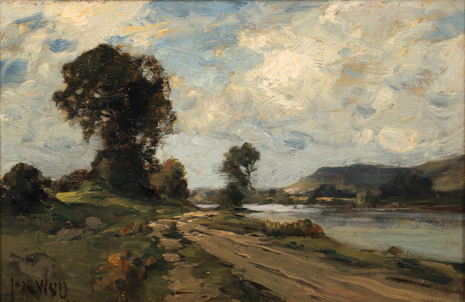 Jose Weiss Barbizon Landscape Oil on Panel (1 of 3)