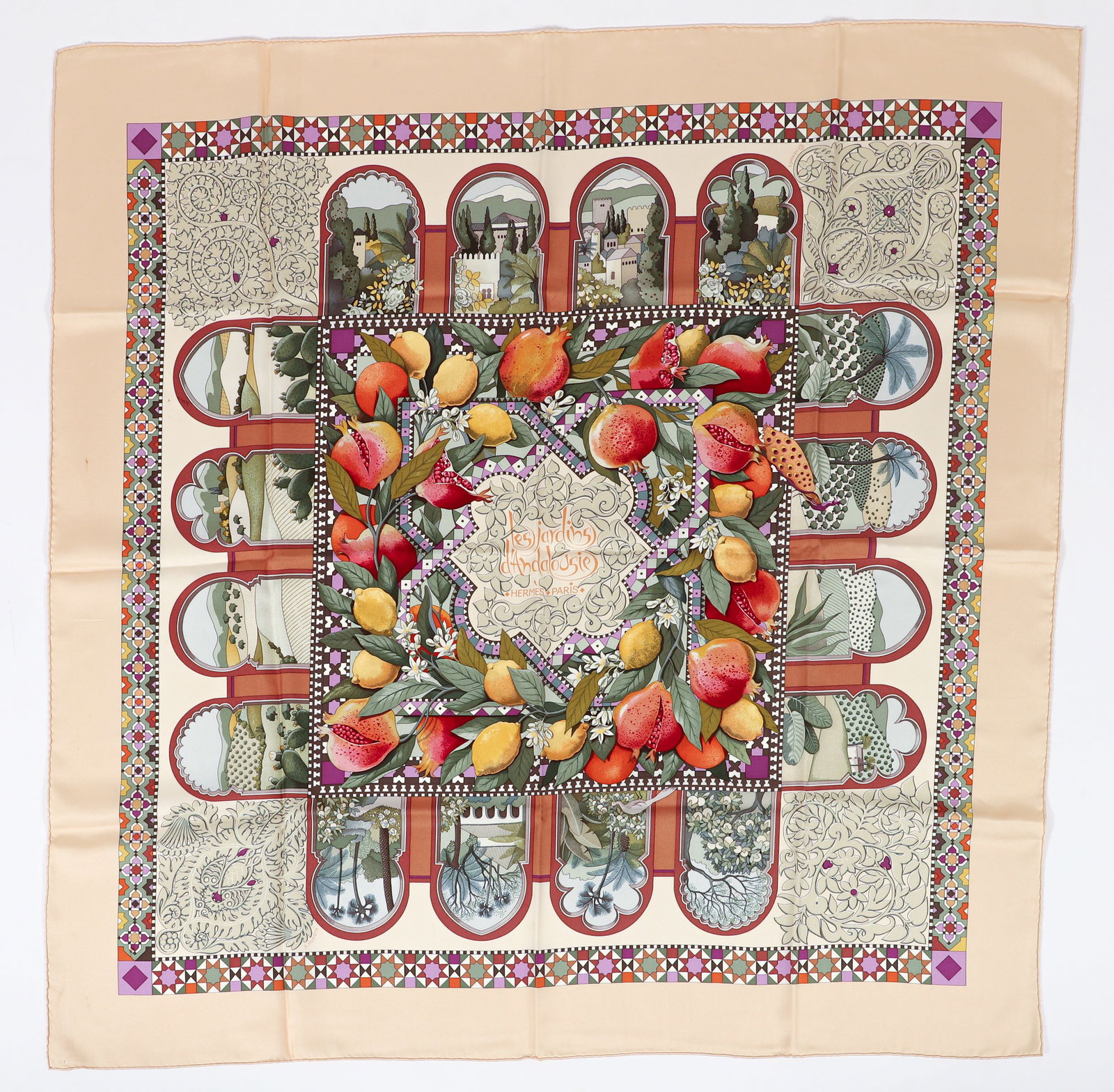 Hermes Les Jardins d'Andalouisie Silk Scarf by Aline Honore (1 of 3)