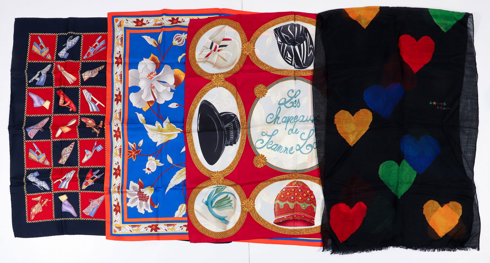 4 Scarves including Designers Akris Ferragamo and Lanvin (1 of 7)