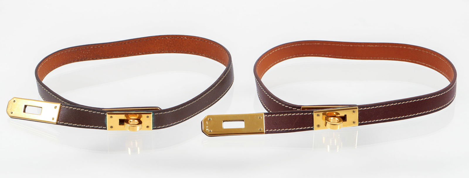 2 Hermes Kelly Leather Choker Necklaces (1 of 3)