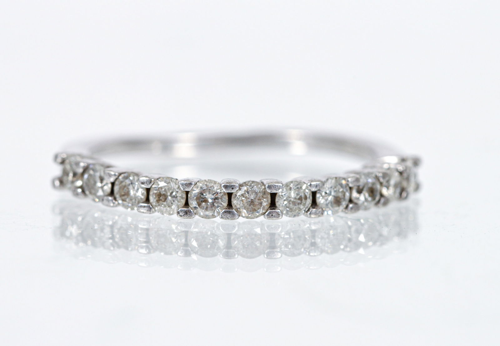 Half Infinity Shared Prong Set Diamond Ring (1 of 4)