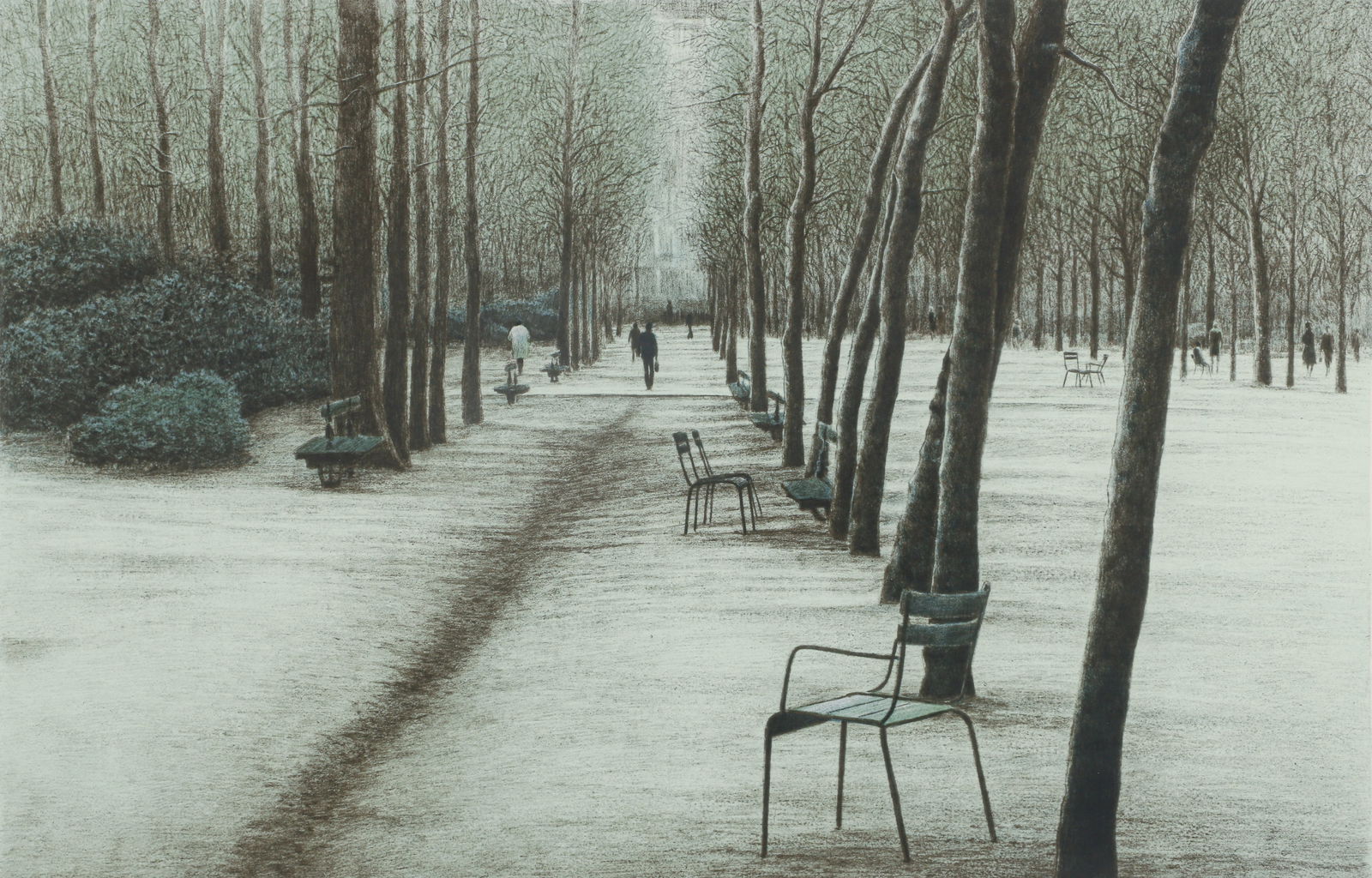 Harold Altman Chair Lithograph Signed 1980: Altman, Harold (American, 1924-2003), Chair, 1980, color lithograph, pencil signed, titled, dated, and editioned 101/265 at lower margin, printed by Mourlot with blind stamp at lower left, image size