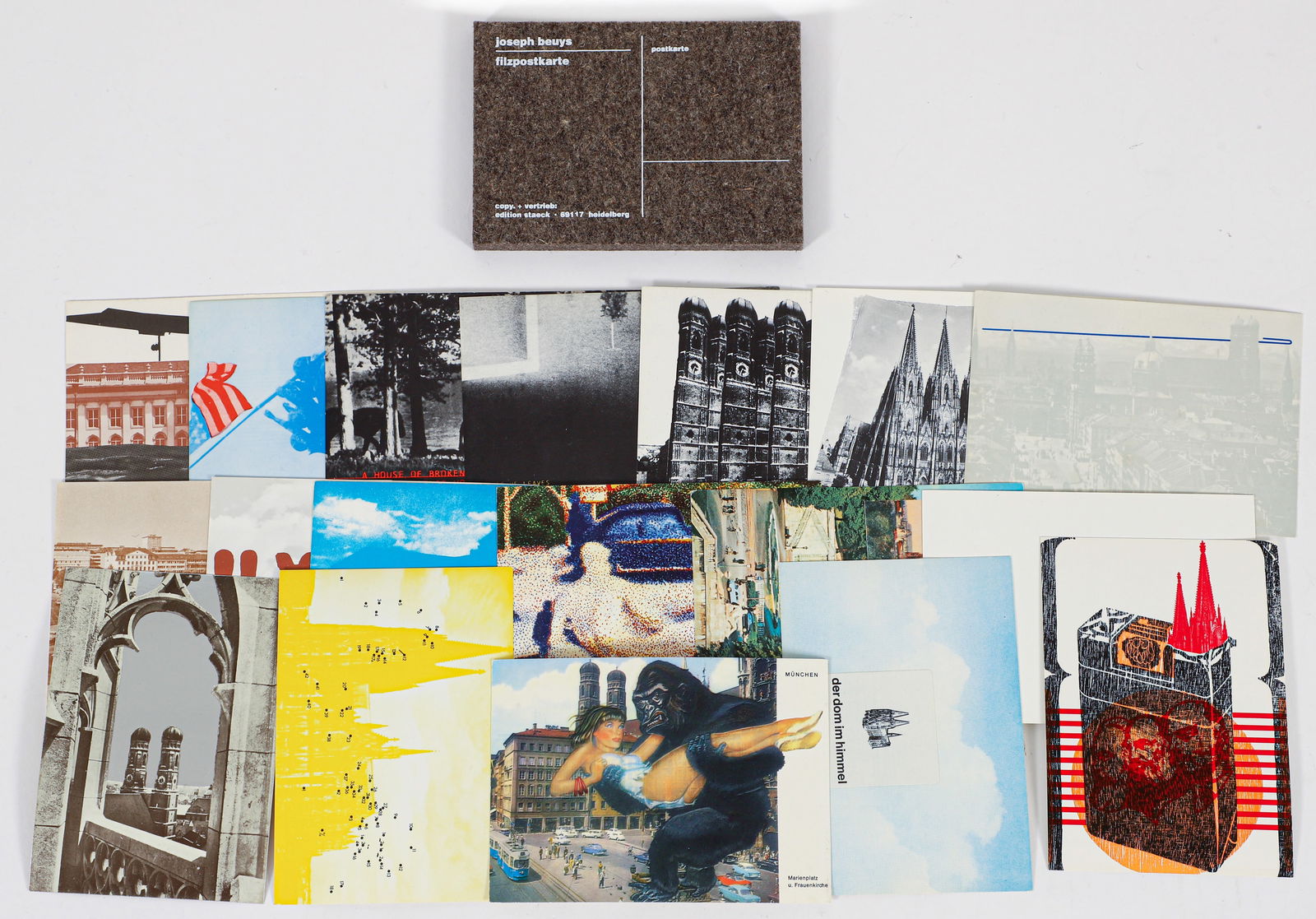 Large group of artist postcards including Joseph Beuys Filzpostkarte (1 of 5)