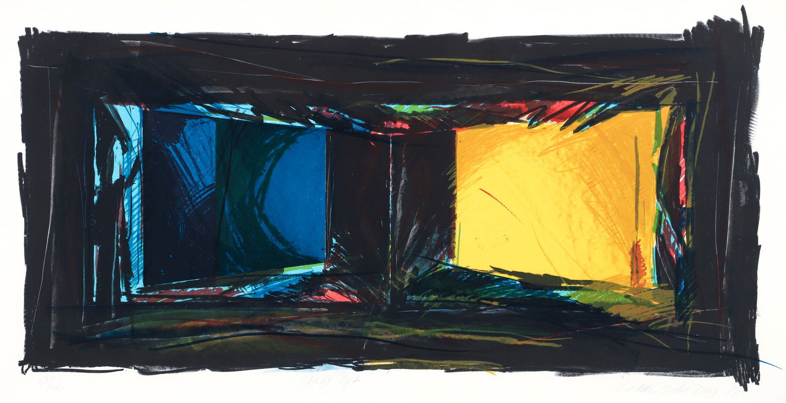 Laddie John Dill 1983 orig lithograph Stage Left (1 of 4)