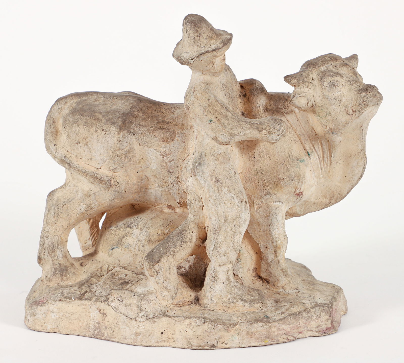 Enrico Glicenstein Man with Ox Plaster Sculpture 1924 (1 of 4)