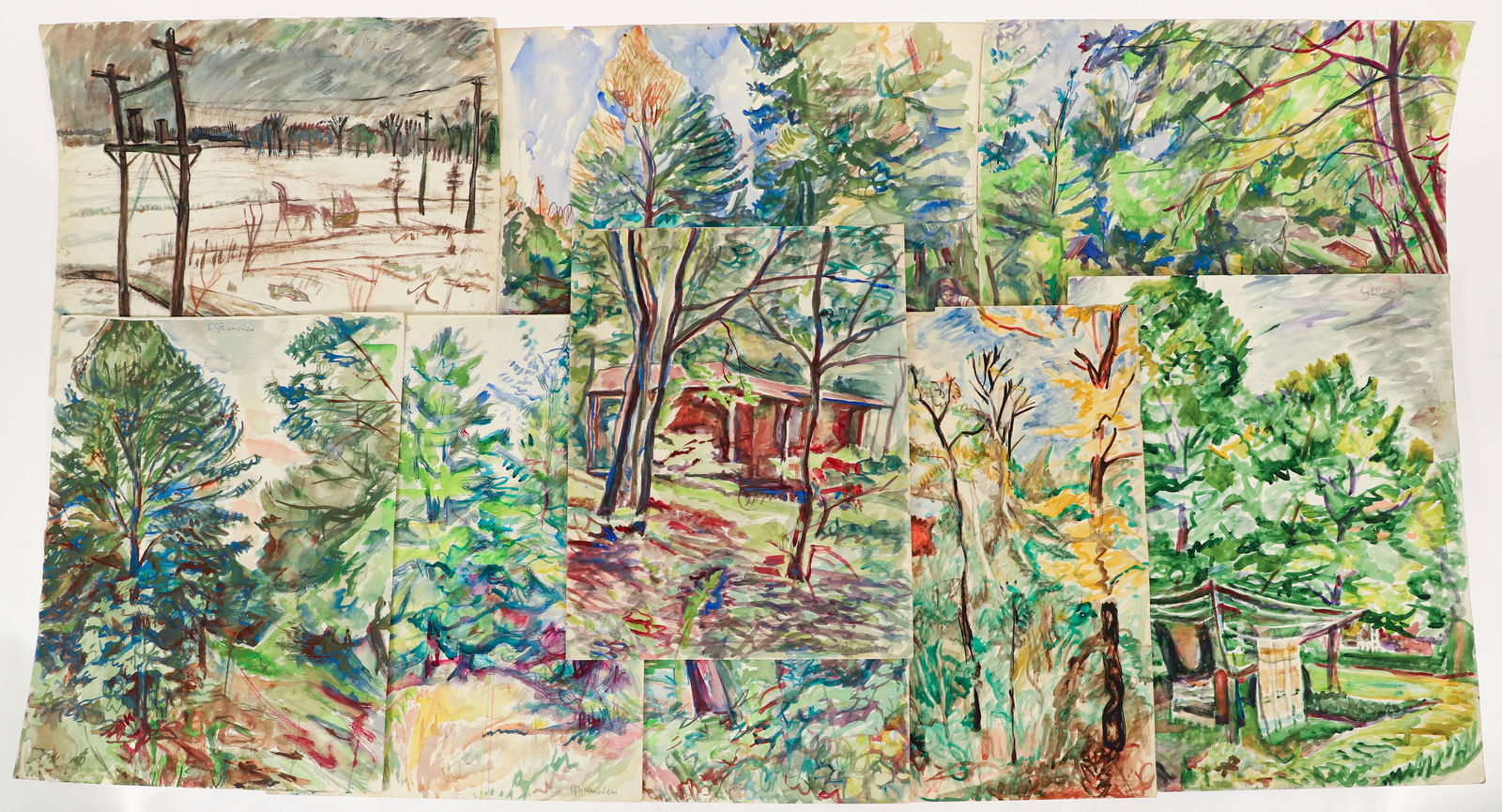 9 Enrico Glicenstein Forest Landscape Watercolors (1 of 4)