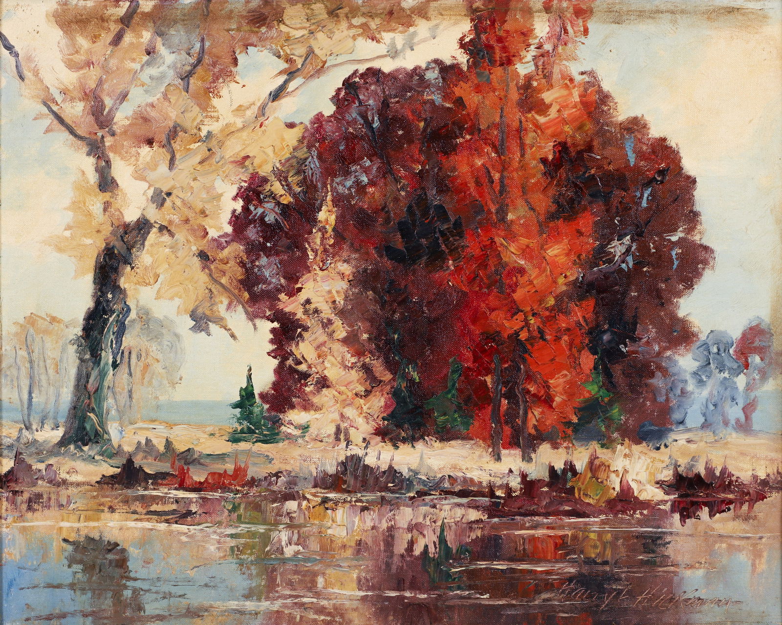 Harry L. Hickman oil Impressionist Autumn Landscape (1 of 3)