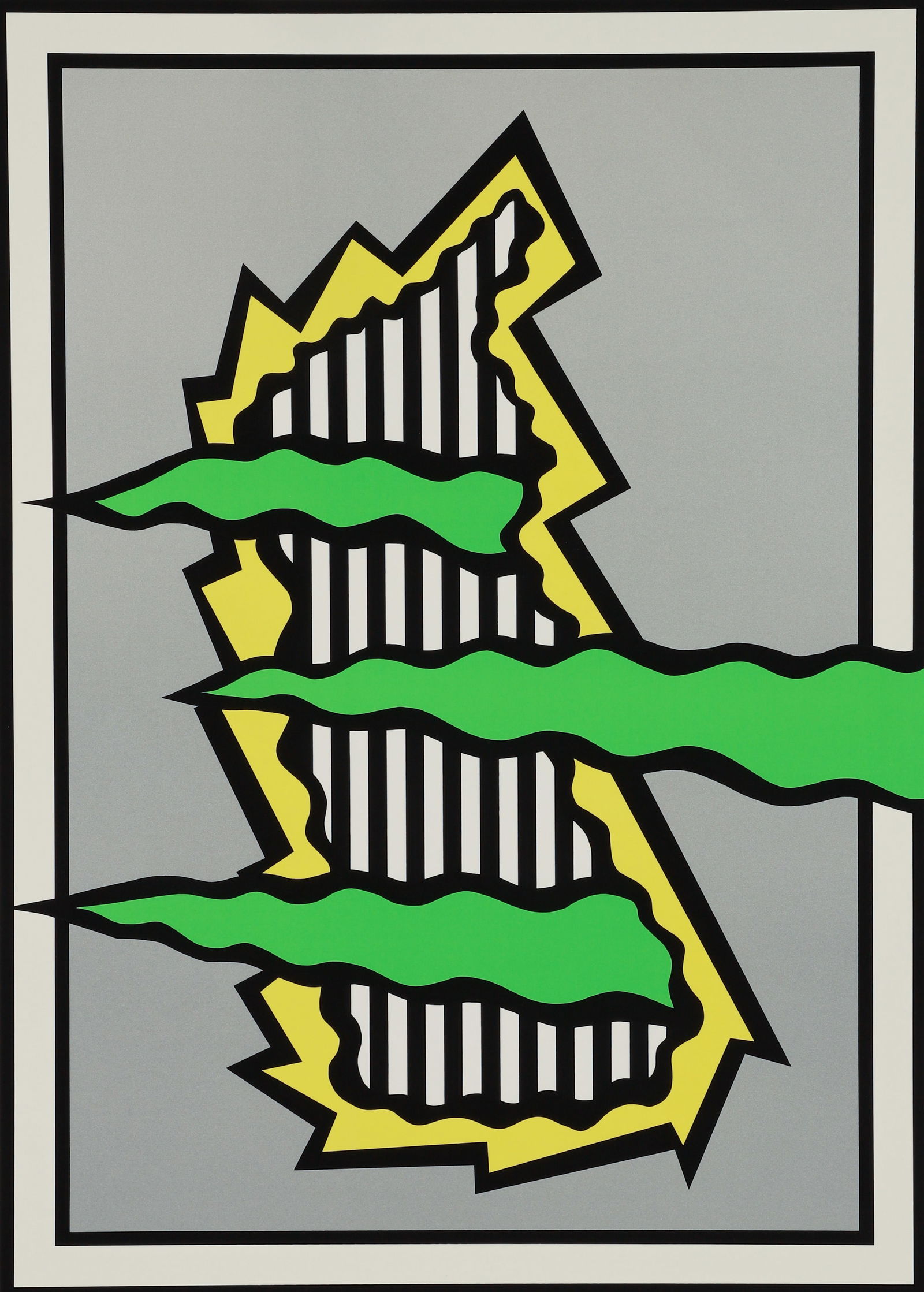 Nicholas Krushenick Blue Hill Silkscreen 1980 Signed (1 of 4)