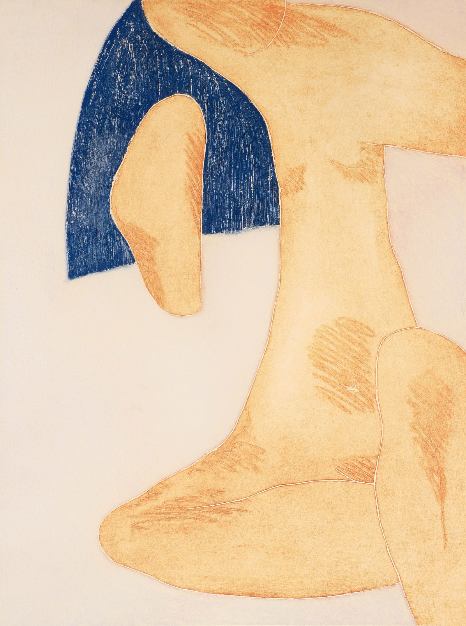 Barbara Kwasniewska etching Nefertiti: Kwasniewska, Barbara (Polish/French, b. 1931), Nefertiti, etching and aquatint printed in colors, 30 x 22.5 inches, pencil signed and numbered EA III/X, unframed