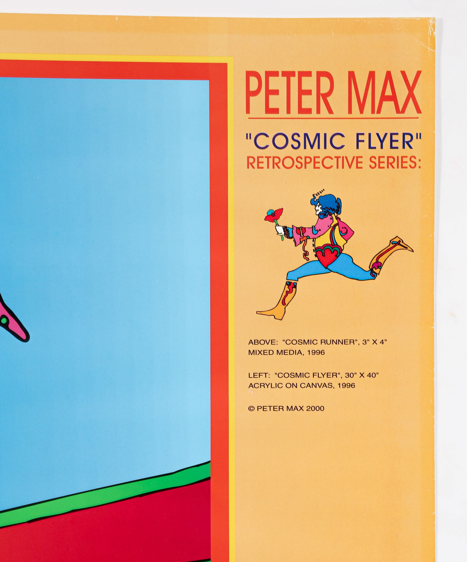 Signed Peter Max Cosmic Flyer Poster 2000 - 3